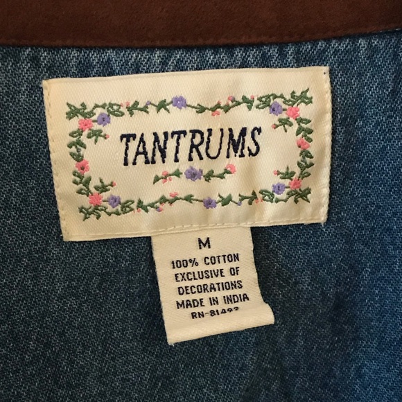 Tantrums blue jean jacket with a zipper - Picture 2 of 2